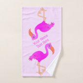 Roze Flamingo badhanddoeken met aangepaste tekst Bad Handdoek (Handdoek)