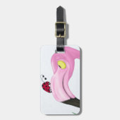  roze flamingo bagagelabel (Voorkant verticaal)