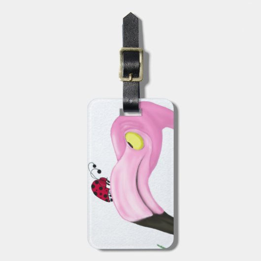  roze flamingo bagagelabel (Voorkant verticaal)