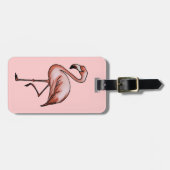 roze flamingo bagagelabel (Voorkant horizontaal)