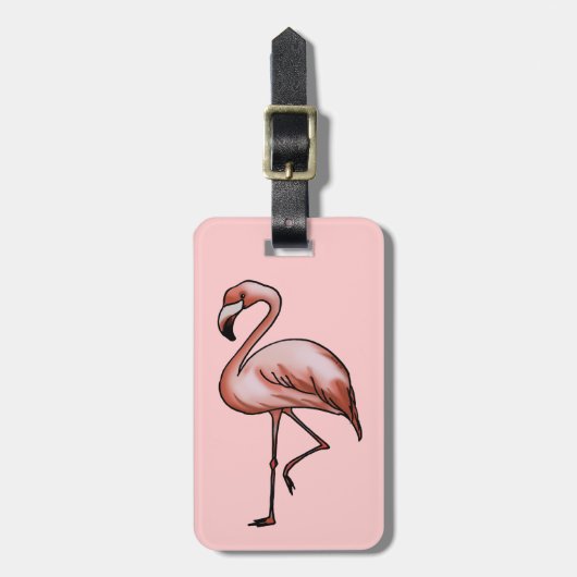 roze flamingo bagagelabel (Voorkant verticaal)