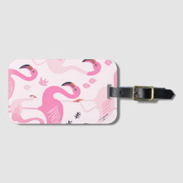 Roze Flamingo Bagagelabel