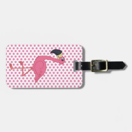 Roze Flamingo Bagagelabel