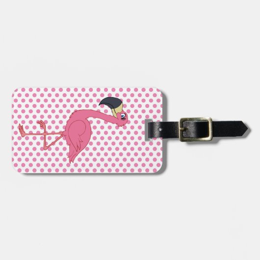 Roze Flamingo Bagagelabel (Voorkant horizontaal)