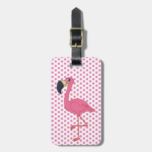 Roze Flamingo Bagagelabel (Voorkant verticaal)