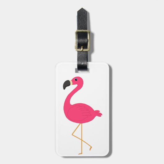 Roze Flamingo Bagagelabel (Voorkant verticaal)