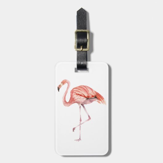 Roze Flamingo Bagagelabel (Voorkant verticaal)