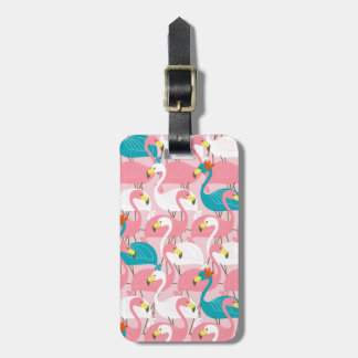 Roze Flamingo Bagagelabel