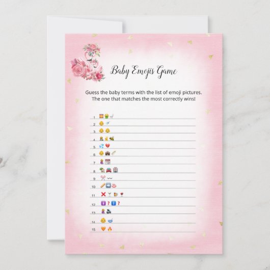 Roze Flamingo Ballerina Baby Emoji Afbeeldingen Ga Kaart (Voorkant)