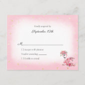 Roze Flamingo Ballerina Baby shower RSVP Informatiekaartje (Achterkant)