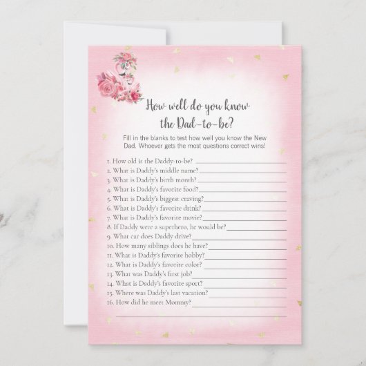 Roze Flamingo Ballerina die vader het beste spel k Kaart (Voorkant)