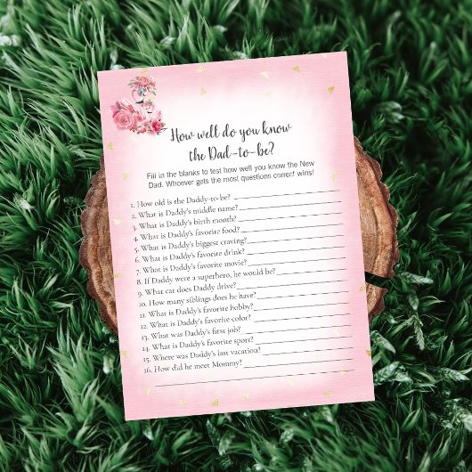 Roze Flamingo Ballerina die vader het beste spel k Kaart