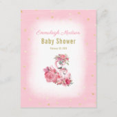 Roze Flamingo Ballerina Gissing Count Douche Spel Informatiekaartje (Achterkant)