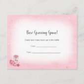 Roze Flamingo Ballerina Gissing Count Douche Spel Informatiekaartje (Voorkant)