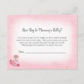 Roze Flamingo Ballerina Mama's Belly Size Game Informatiekaartje (Voorkant)