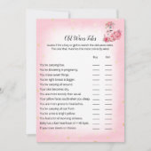 Roze flamingo Ballerina Old Wives Tale Shower Game Kaart (Voorkant)