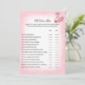 Roze flamingo Ballerina Old Wives Tale Shower Game Kaart (Staand voorkant)