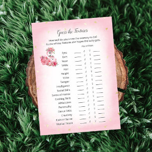 Roze flamingo Ballerina raad kenmerken Shower Game Kaart