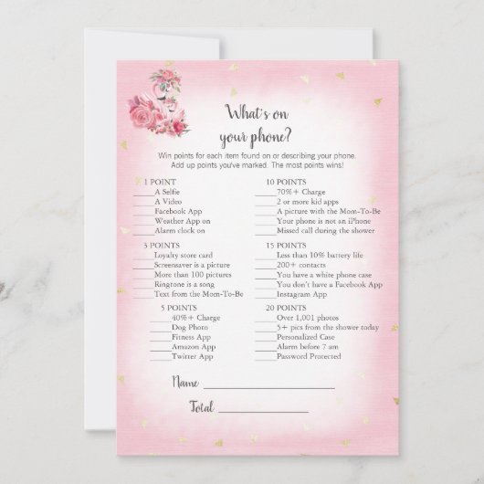 Roze Flamingo Ballerina Wat is er op je telefoonsp Kaart (Voorkant)