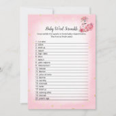 Roze Flamingo Ballerina Word Scramble Showgame Kaart (Voorkant)