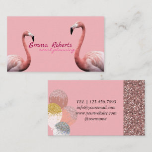 Roze Flamingo Balloons Moderne planning van gebeur Visitekaartje