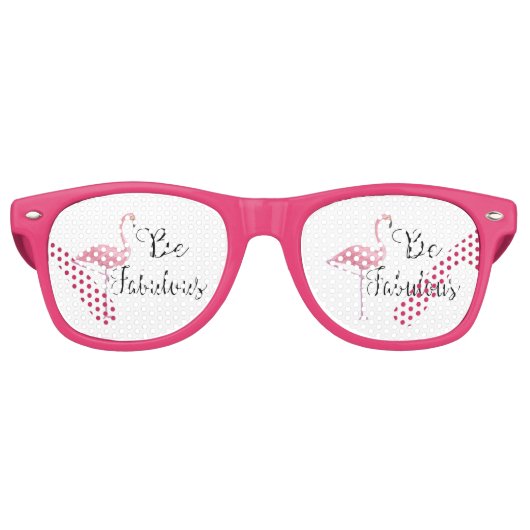 Roze Flamingo Be Fabulous Retro Zonnebril (Voorkant)