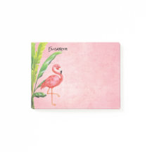 Roze Flamingo Beach Island Leaves Monogram