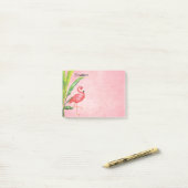 Roze Flamingo Beach Island Leaves Monogram Post-it® Notes (Op bureau)