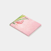 Roze Flamingo Beach Island Leaves Monogram Post-it® Notes (Schuin)