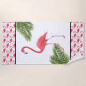 Roze flamingo Beach Towel Strandlaken (Voorkant)