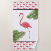 Roze flamingo Beach Towel Strandlaken (Voorkant)