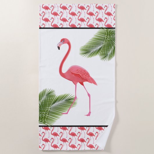 Roze flamingo Beach Towel Strandlaken (Voorkant)