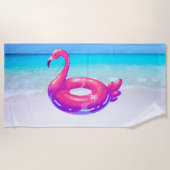 Roze flamingo Beach Towel Strandlaken (Voorkant)