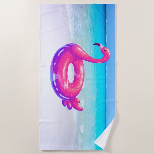 Roze flamingo Beach Towel Strandlaken (Voorkant)