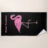 Roze flamingo Beach Towel Strandlaken (Voorkant)