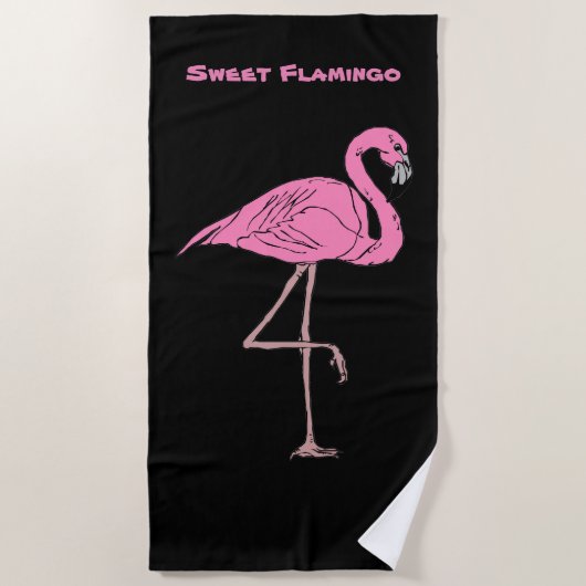 Roze flamingo Beach Towel Strandlaken (Voorkant)
