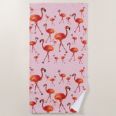 Roze flamingo Beach Towel Strandlaken (Voorkant)