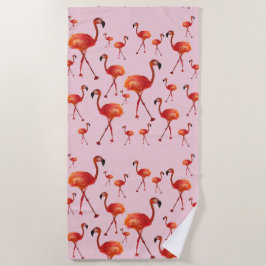 Roze flamingo Beach Towel Strandlaken