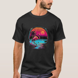 Roze Flamingo Beach Zomer Vibes Palm Tree Tropica T-shirt