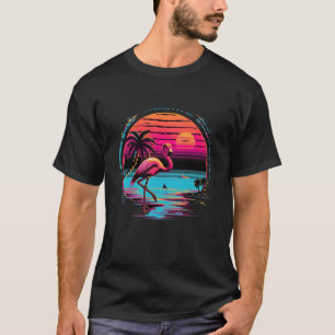Roze Flamingo Beach Zomer Vibes Palm Tree Tropica T-shirt