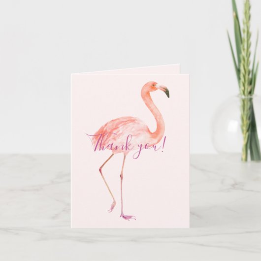Roze Flamingo Bedankkaart (Voorkant)