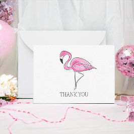 Roze Flamingo Bedankkaartjes Notitiekaartje
