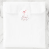roze flamingo bedankt ronde sticker (Tas)