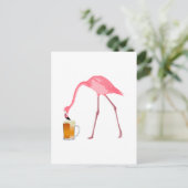 Roze Flamingo Beer Lover Briefkaart (Staand voorkant)