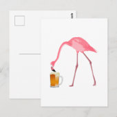 Roze Flamingo Beer Lover Briefkaart (Voorkant / Achterkant)