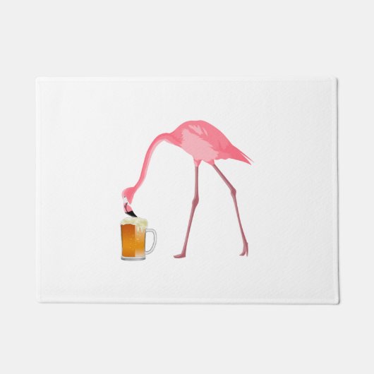 Roze Flamingo Beer Lover Deurmat (Voorkant)