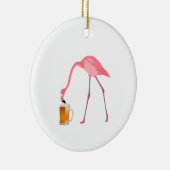Roze Flamingo Beer Lover Keramisch Ornament (Rechts)