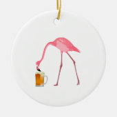 Roze Flamingo Beer Lover Keramisch Ornament (Voorkant)