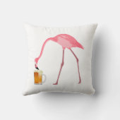 Roze Flamingo Beer Lover Kussen (Achterkant)