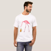 Roze Flamingo Beer Lover T-shirt (Voorkant volledig)